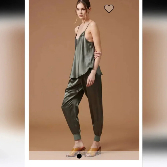ATM Anthony Thomas Melillo Silk Jogger Pants in Olive drab. Size small NWT - Picture 1 of 14